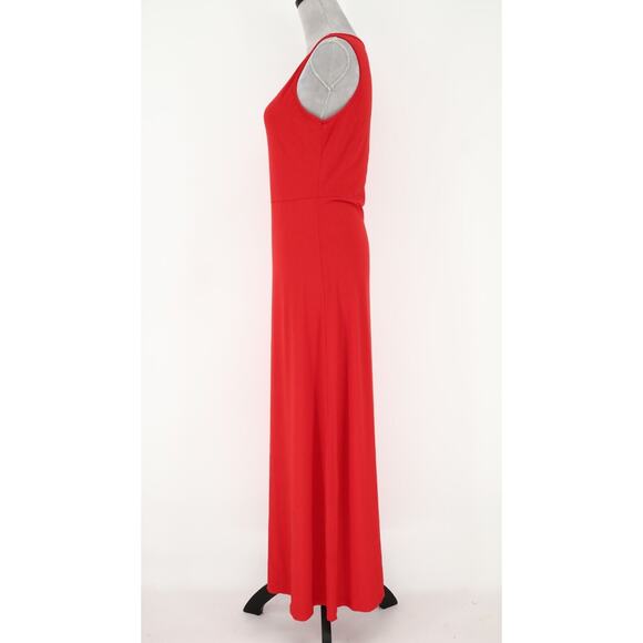 Vince Camuto Dress Womens Medium Red Maxi Stretch Knit Sleeveless Beach Resort - Picture 11 of 12